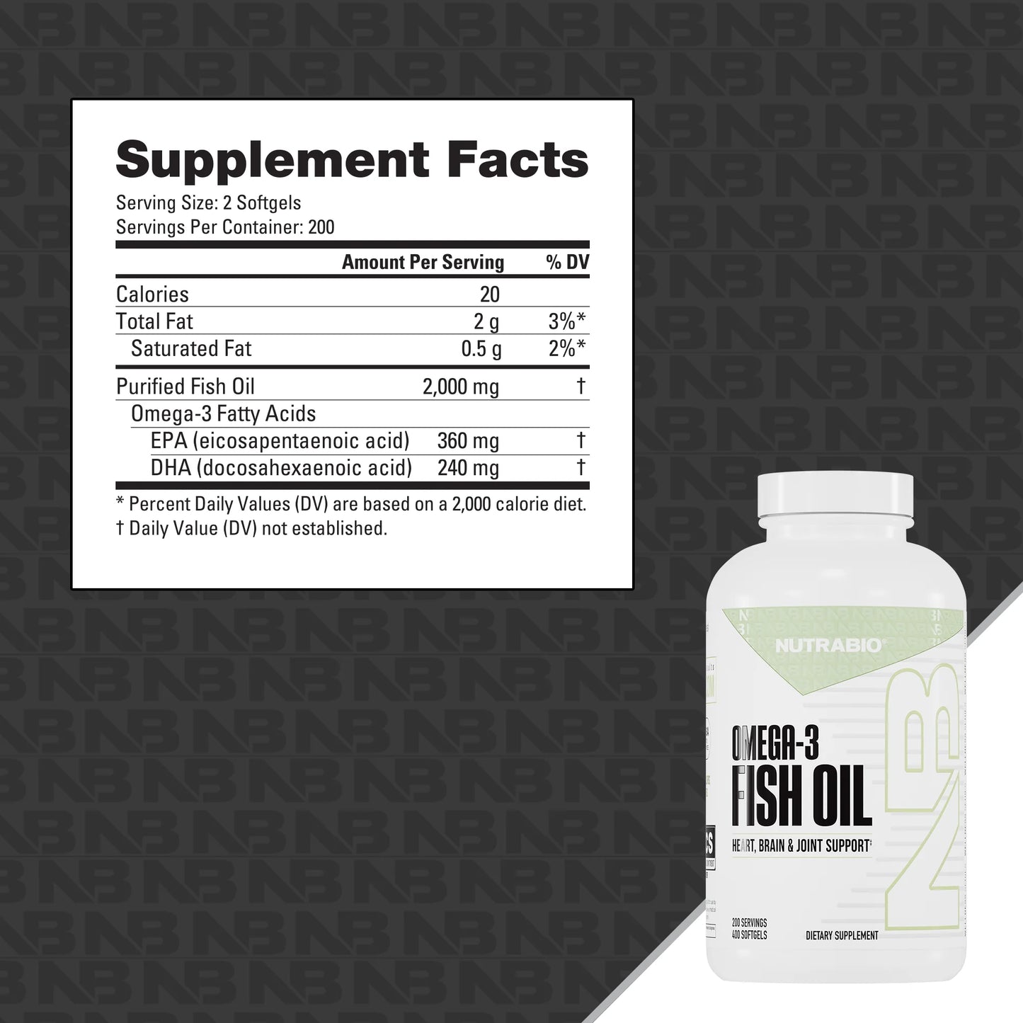 Nutrabio Omega-3 Fish Oil 400 ct