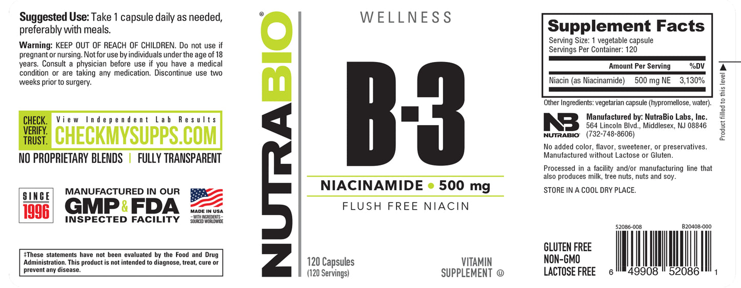 Nutrabio B-3 Niacinamide