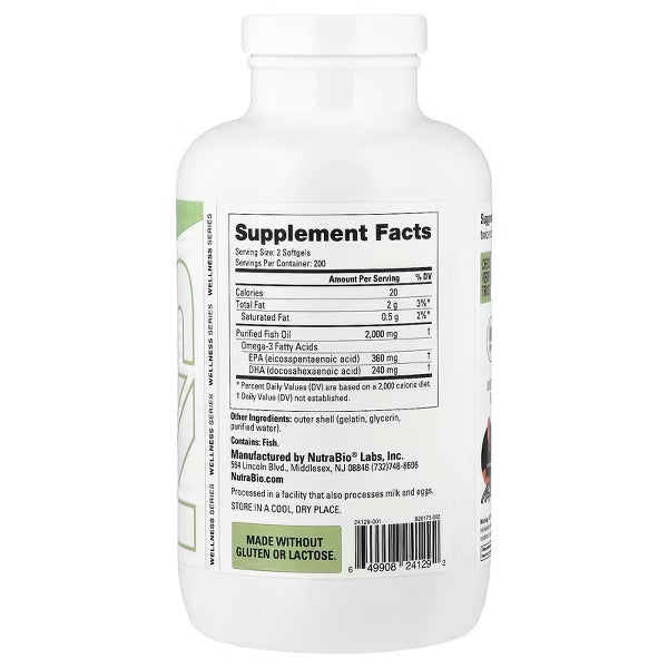 Nutrabio Omega-3 Fish Oil 400 ct